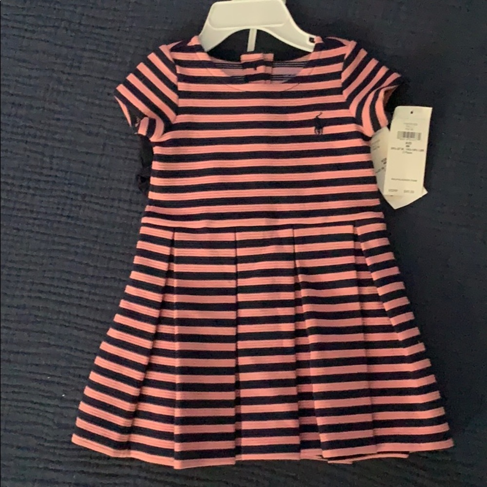 NWT Ralph Lauren Pink & Navy Stripes Dress